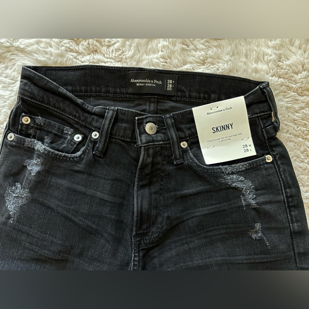 A&F Black Ripped Jeans - Picture 2 of 8